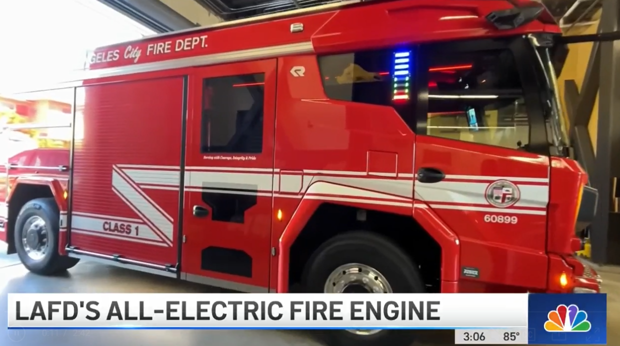 U.S. Receives First Electric Fire Engine, Its New Home is in LA